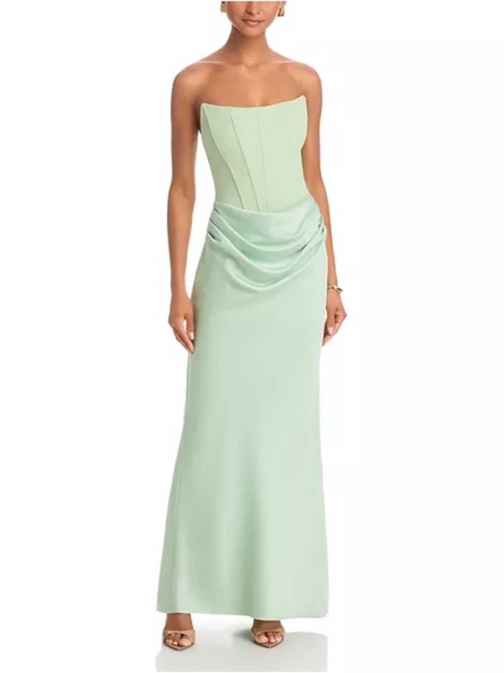 AQUA
Long Scuba Strapless Gown - Exclusive